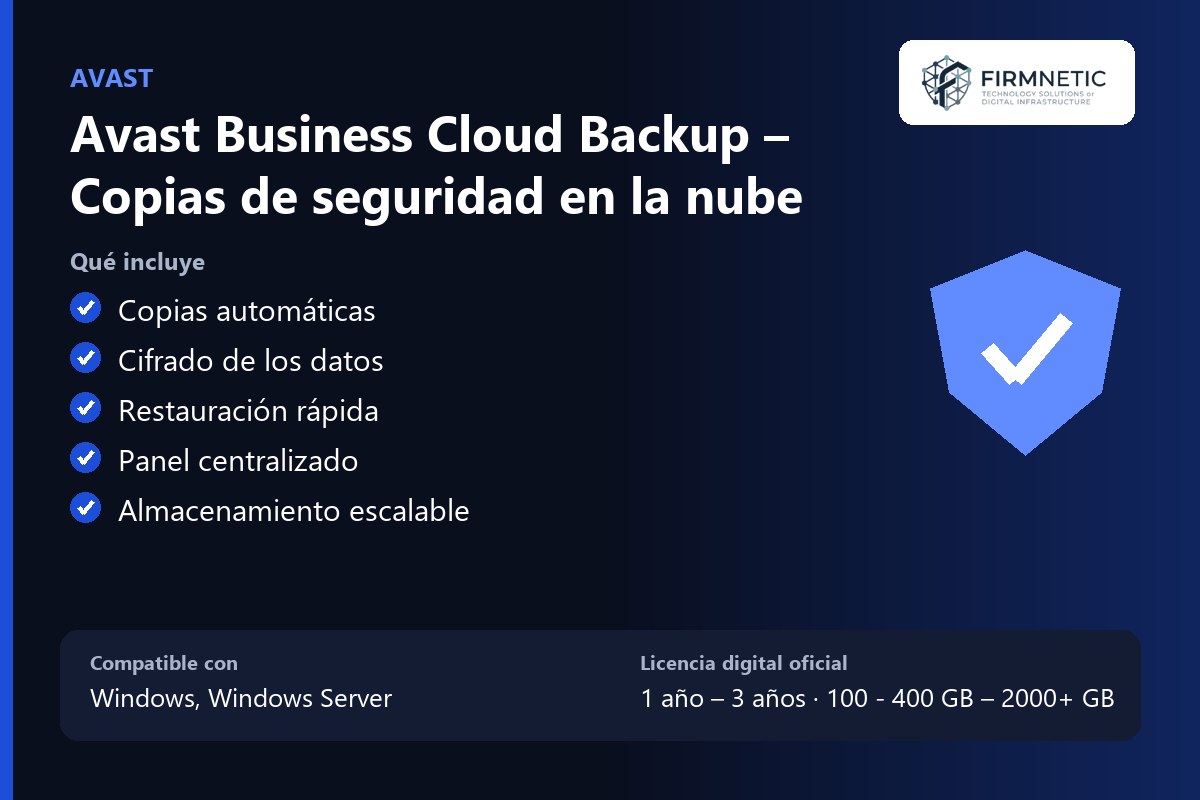 Avast Business Cloud Backup – Copias de seguridad en la nube – características