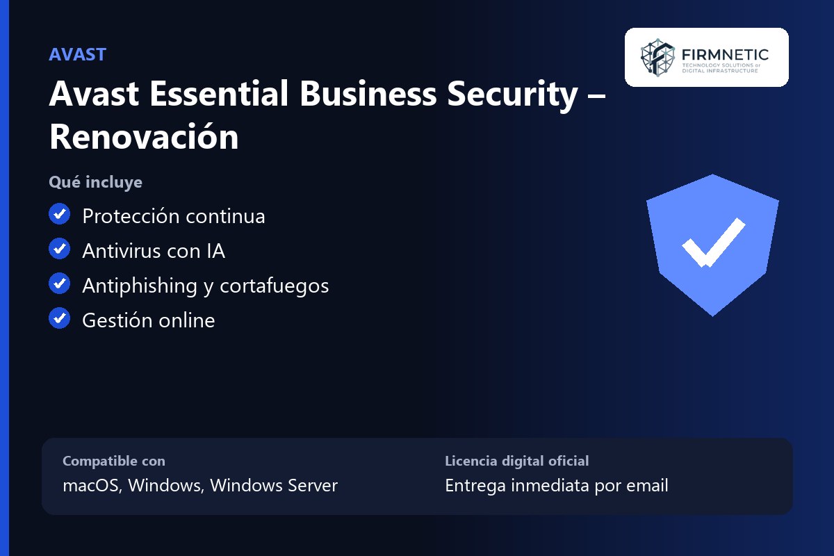Renovación Avast Essential Business Security – características