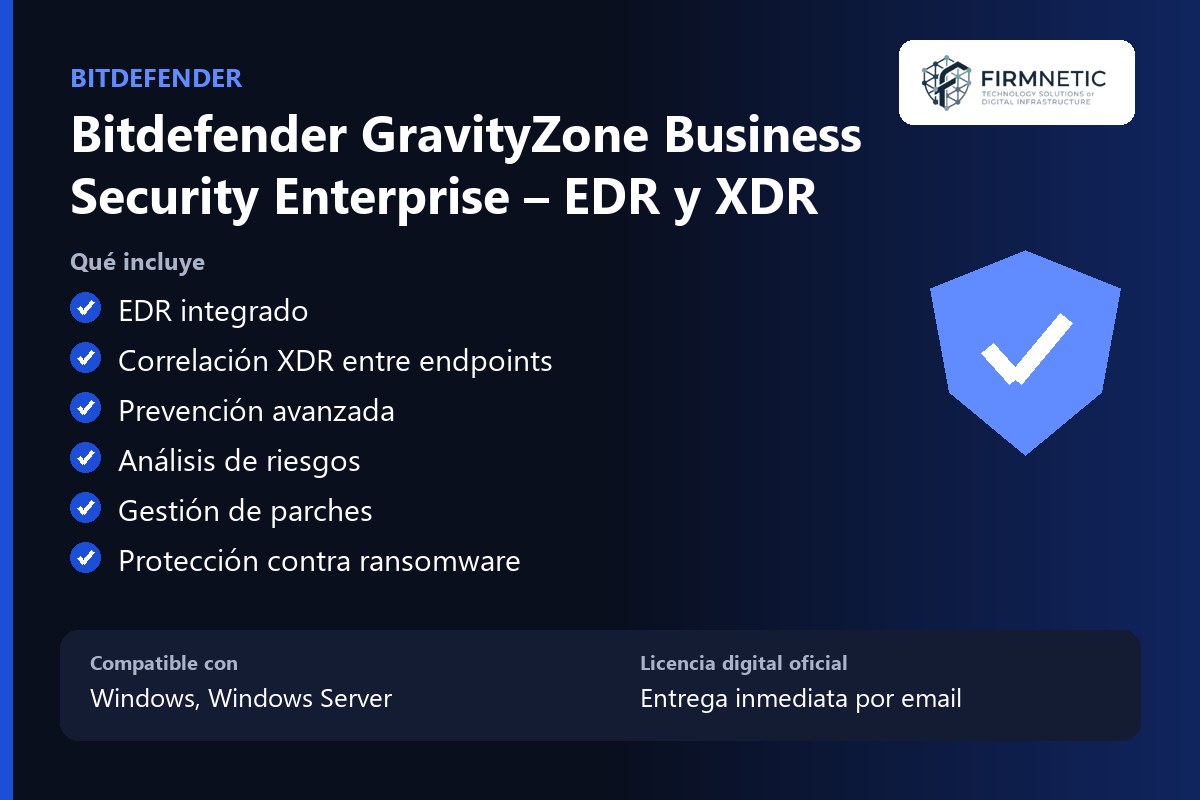 Bitdefender GravityZone Business Security Enterprise – EDR y XDR – características