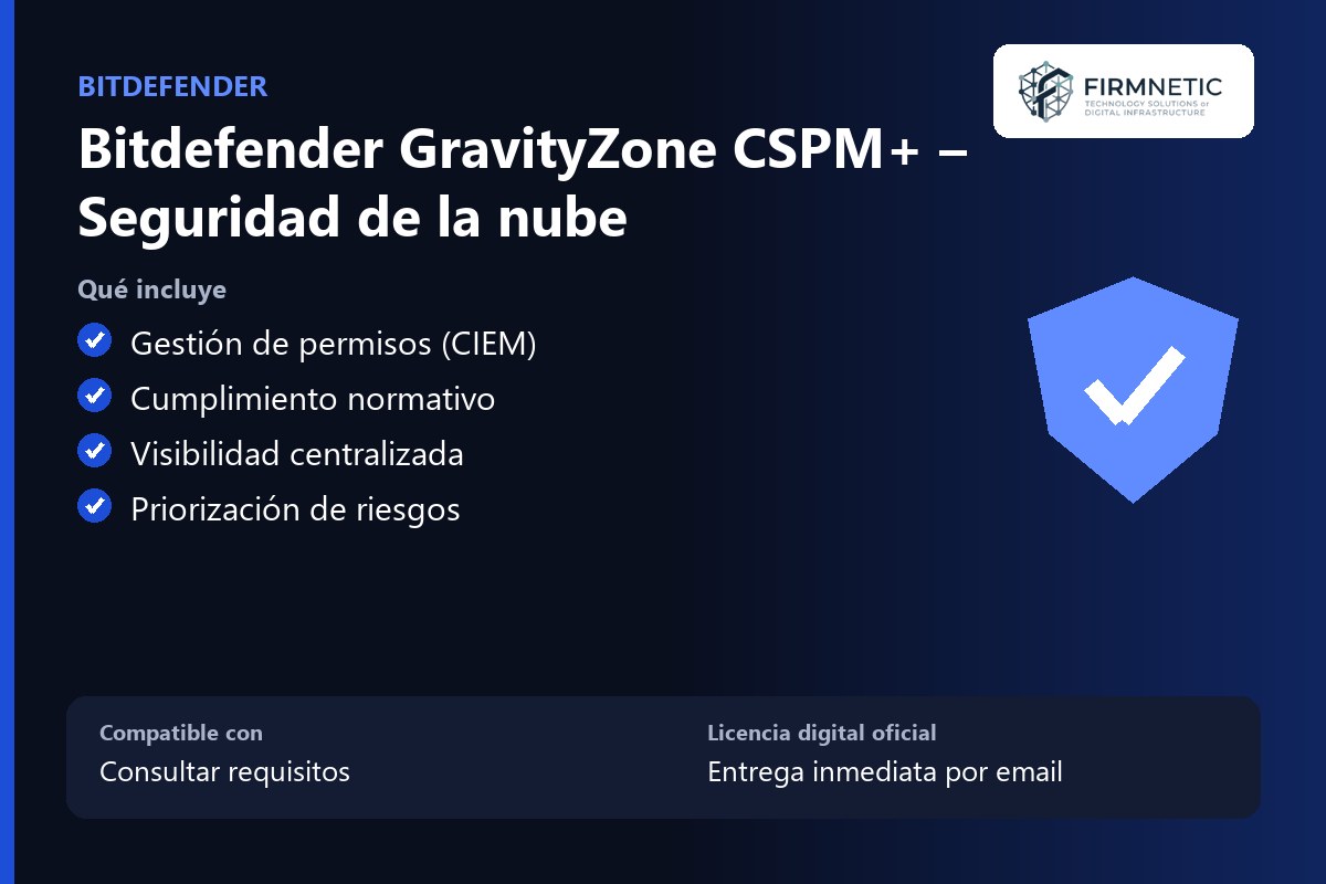 Bitdefender GravityZone CSPM+ – Seguridad de la nube – características