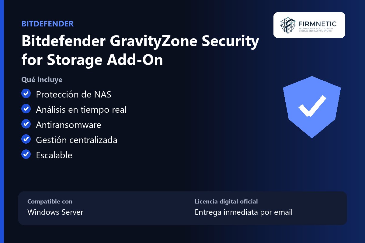 Bitdefender GravityZone Security for Storage Add-On – características