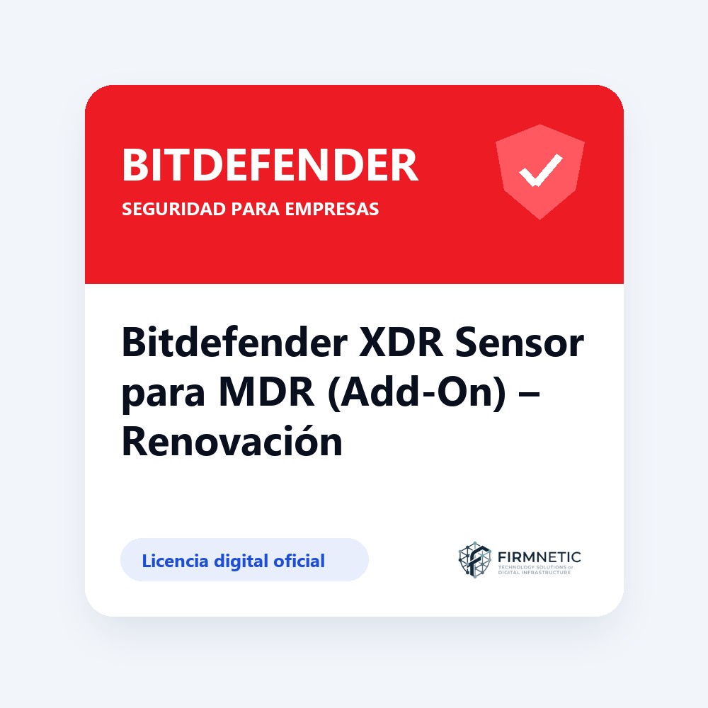 Renovación Bitdefender XDR Sensor para MDR (Add-On)