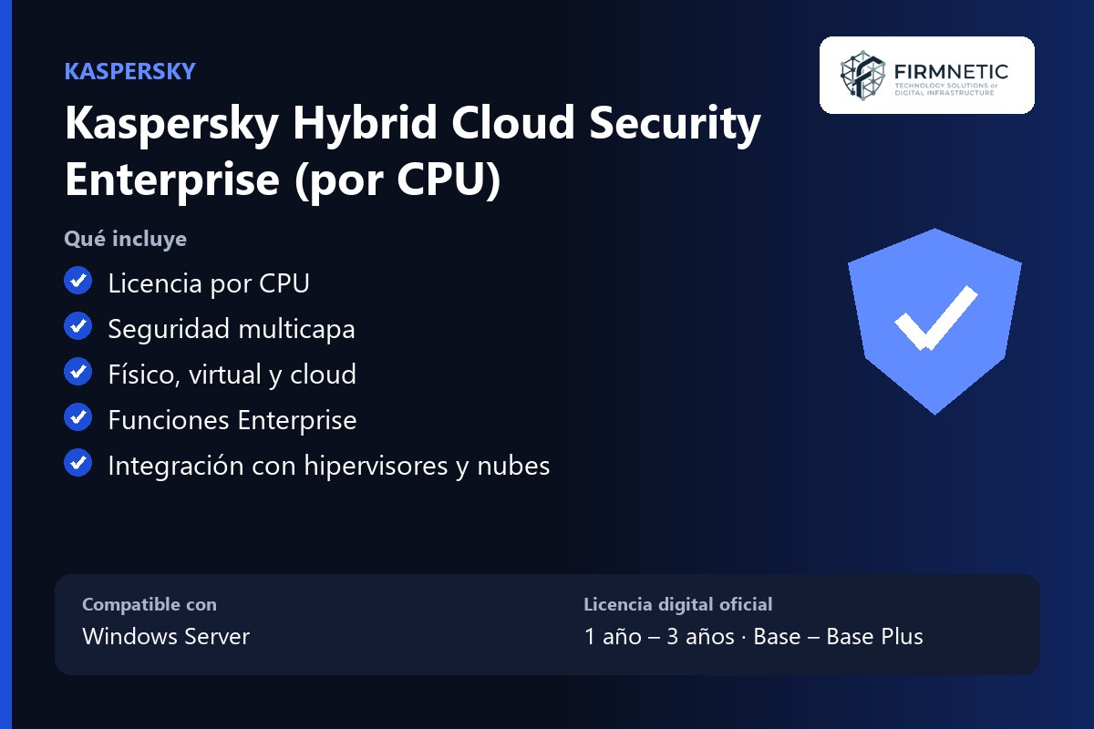 Kaspersky Hybrid Cloud Security Enterprise (por CPU) – características