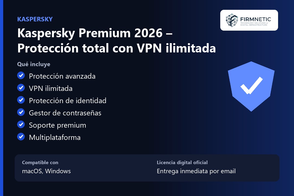 Kaspersky Premium 2026 – Protección total con VPN ilimitada – características