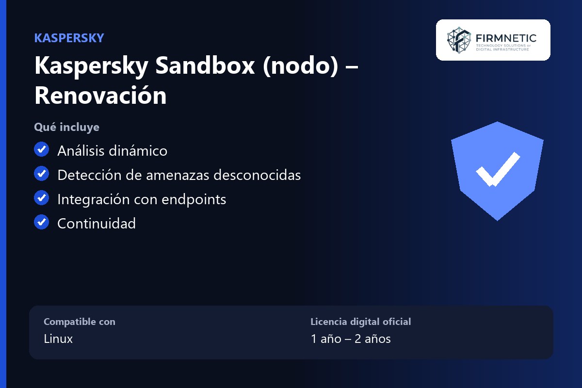 Renovación Kaspersky Sandbox (nodo) – características