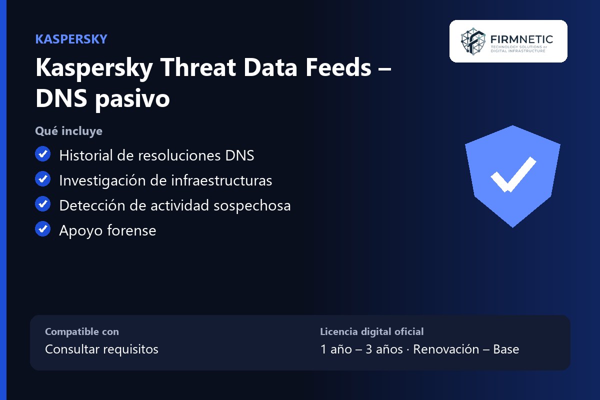 Kaspersky Threat Data Feeds DNS pasivo – características
