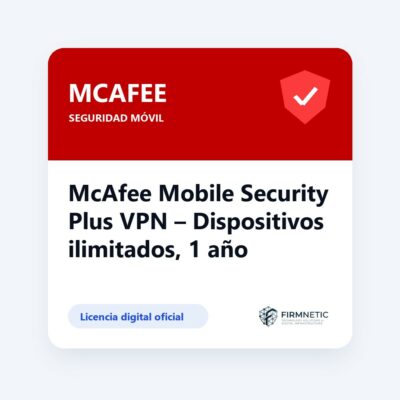 McAfee Mobile Security Plus VPN – Dispositivos ilimitados, 1 año