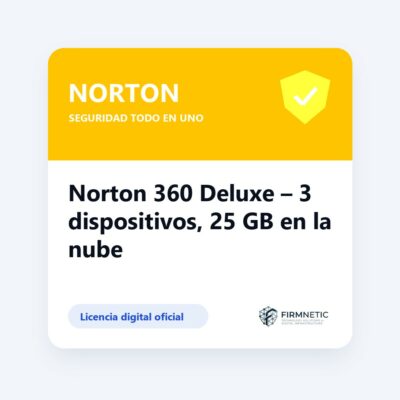Norton 360 Deluxe 3 dispositivos, 25 GB en la nube