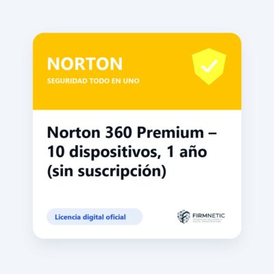 Norton 360 Premium 10 dispositivos, 1 año (sin suscripción)