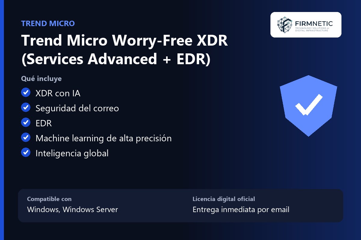 Trend Micro Worry-Free XDR (Services Advanced + EDR) – características